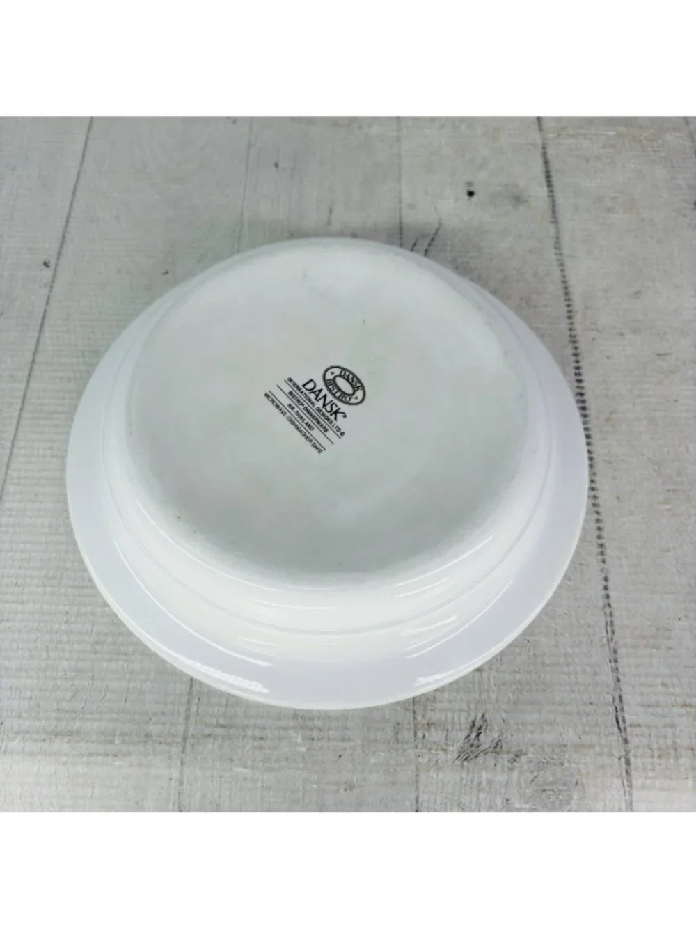 Dansk Bistro KOBENHAVN Blue Yellow Band Smooth Green Trim Rimmed Soup Bowl Set 4